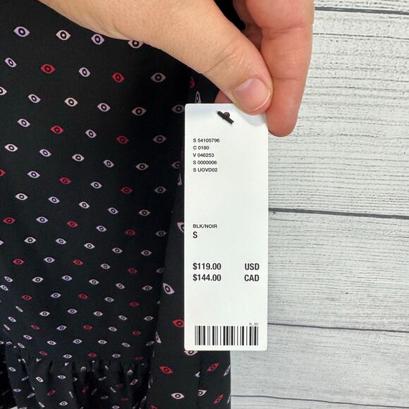 Urban Outfitters x Veda Black Printed Sleeveless Mock Neck Dress Size Small - Picture 7 of 9